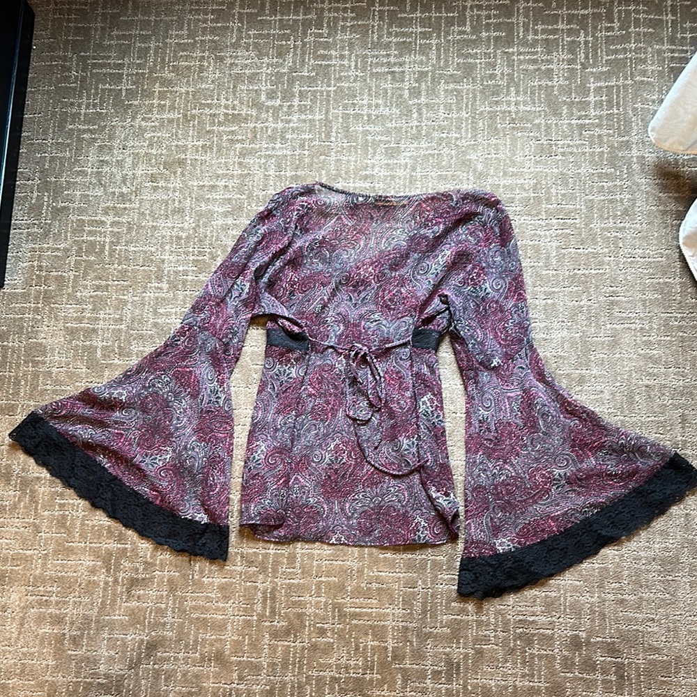 Mary Kate & Ashley Paisley Lace Boho Blouse